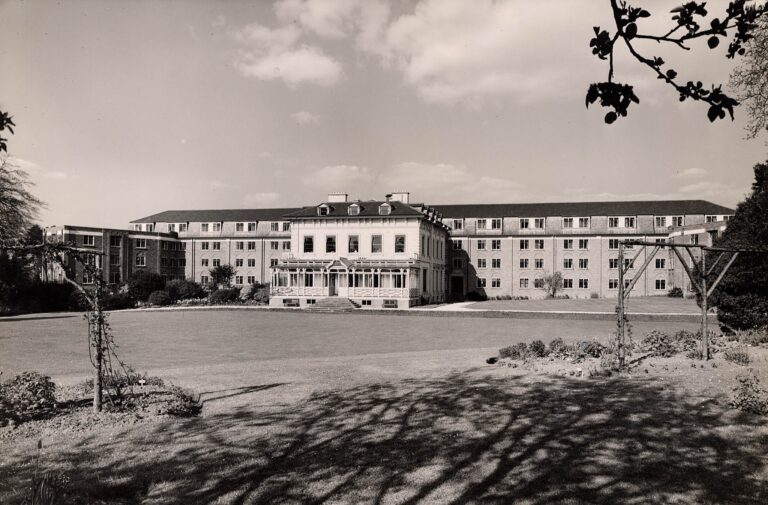 Black and white photo of St Mary's College at The Park