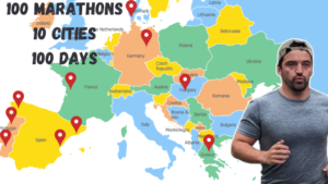 Infographic map of Europe with a photo of Jake Burnham inset