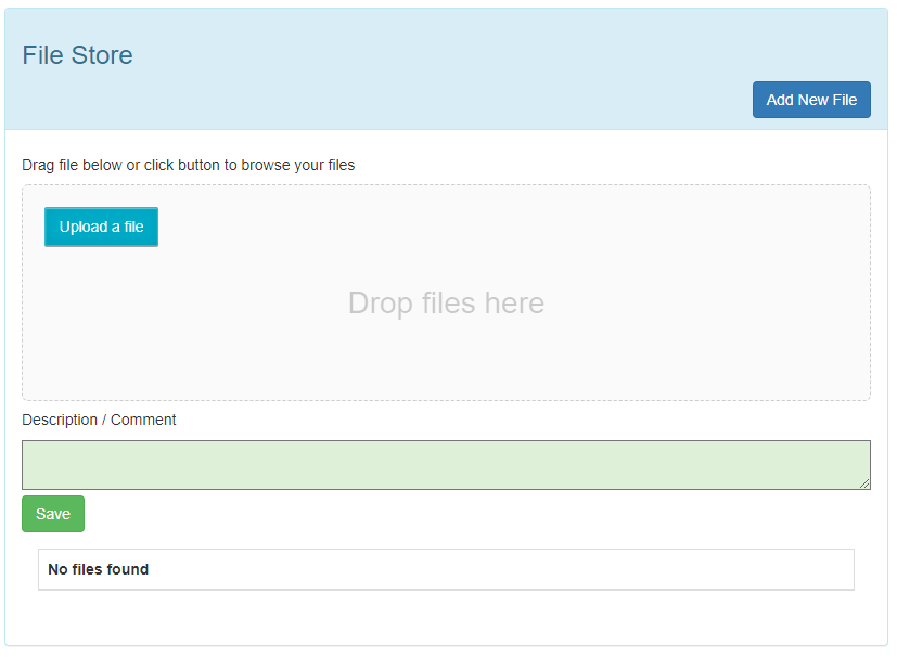 File storage section on platform