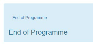 End of programme