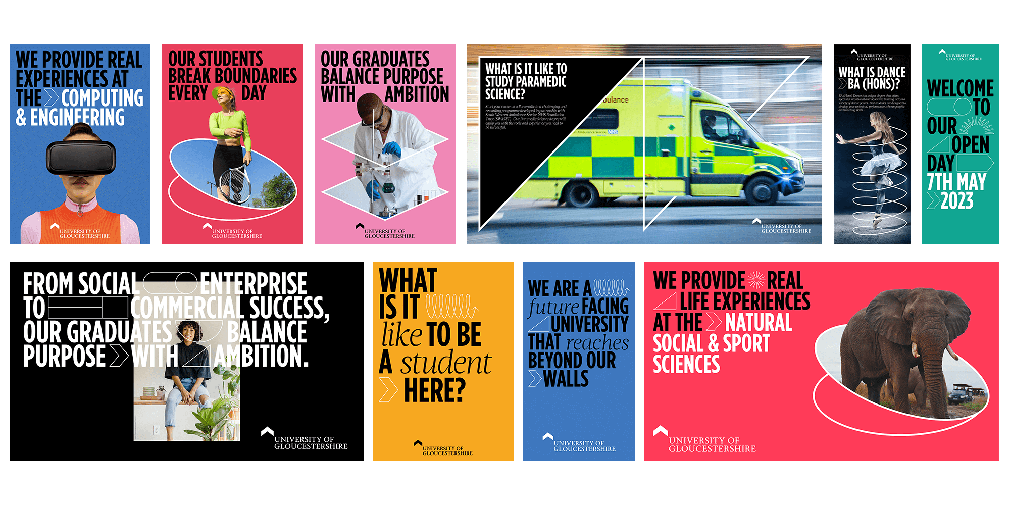 A range of brand designs for print collateral