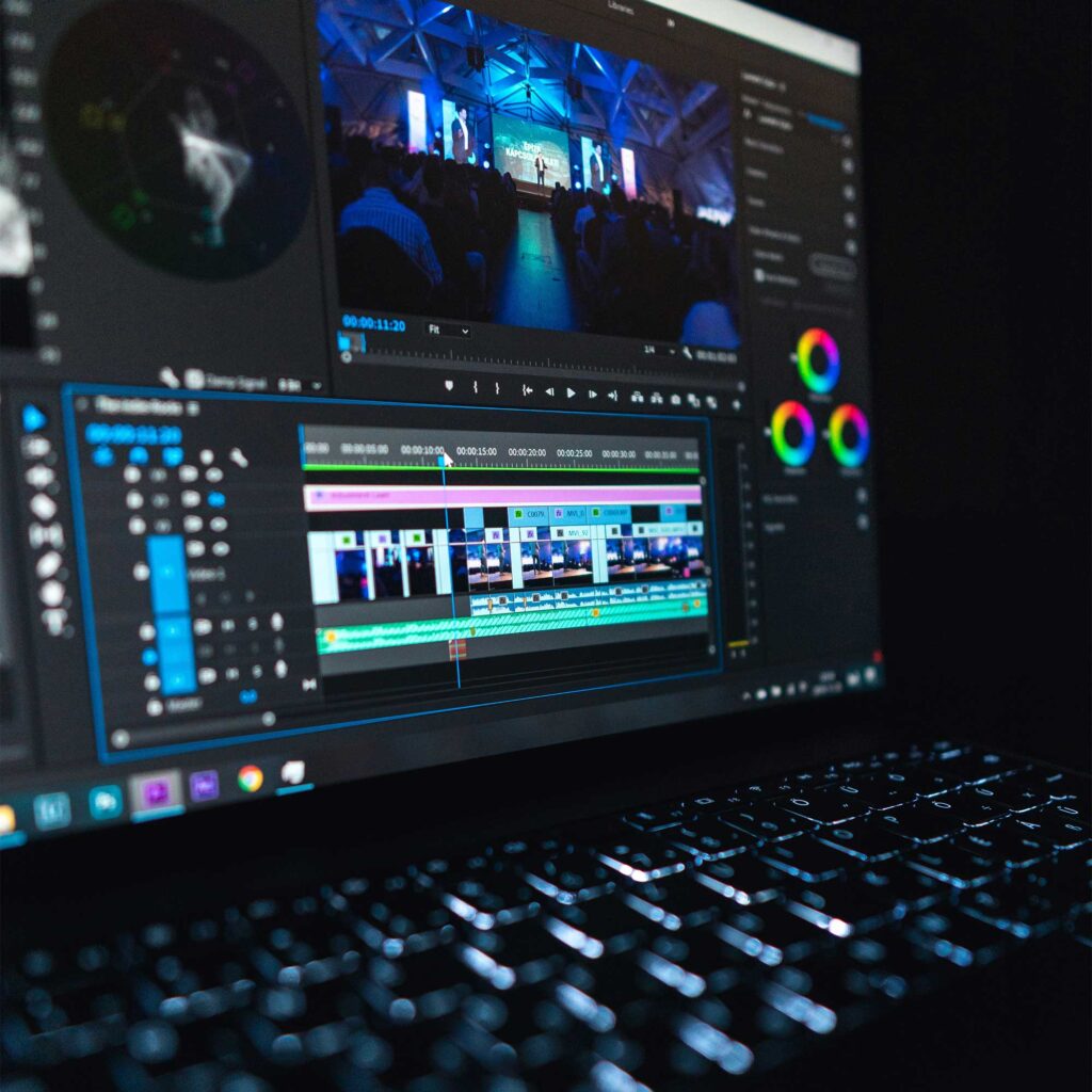 Video editing on laptop