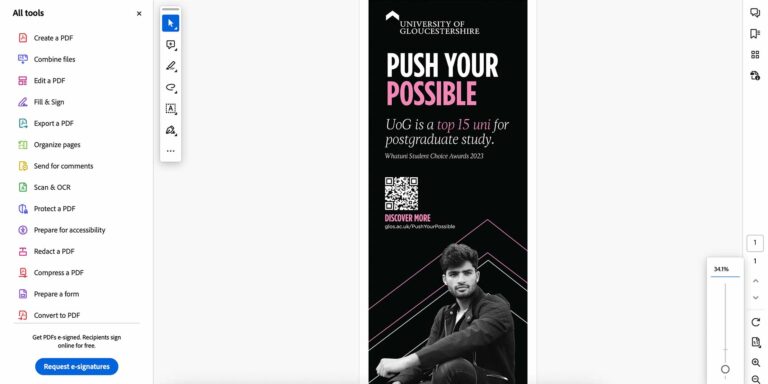 Screenshot of push your possible design in adobe