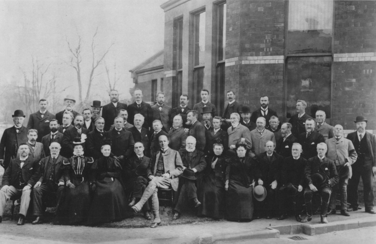 Board of Cheltenham Union Poor Law Guardians and staff outside Swindon Road workhouse in 1898. Photograph courtesy of Cheltenham Borough Council and The Cheltenham Trust.