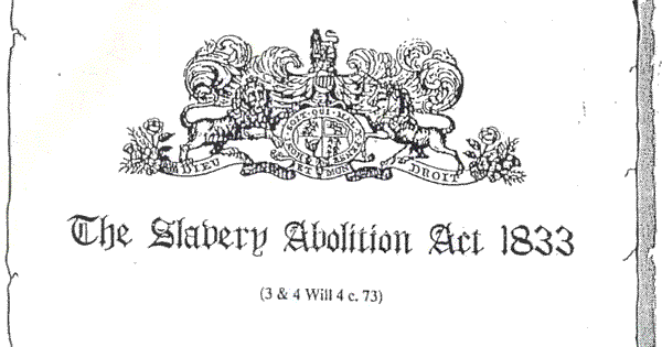 Image of The Slavery Abolition Act 1833.