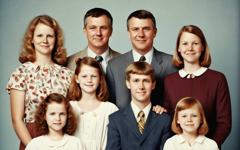 Family group photo which appears to be AI generated.
