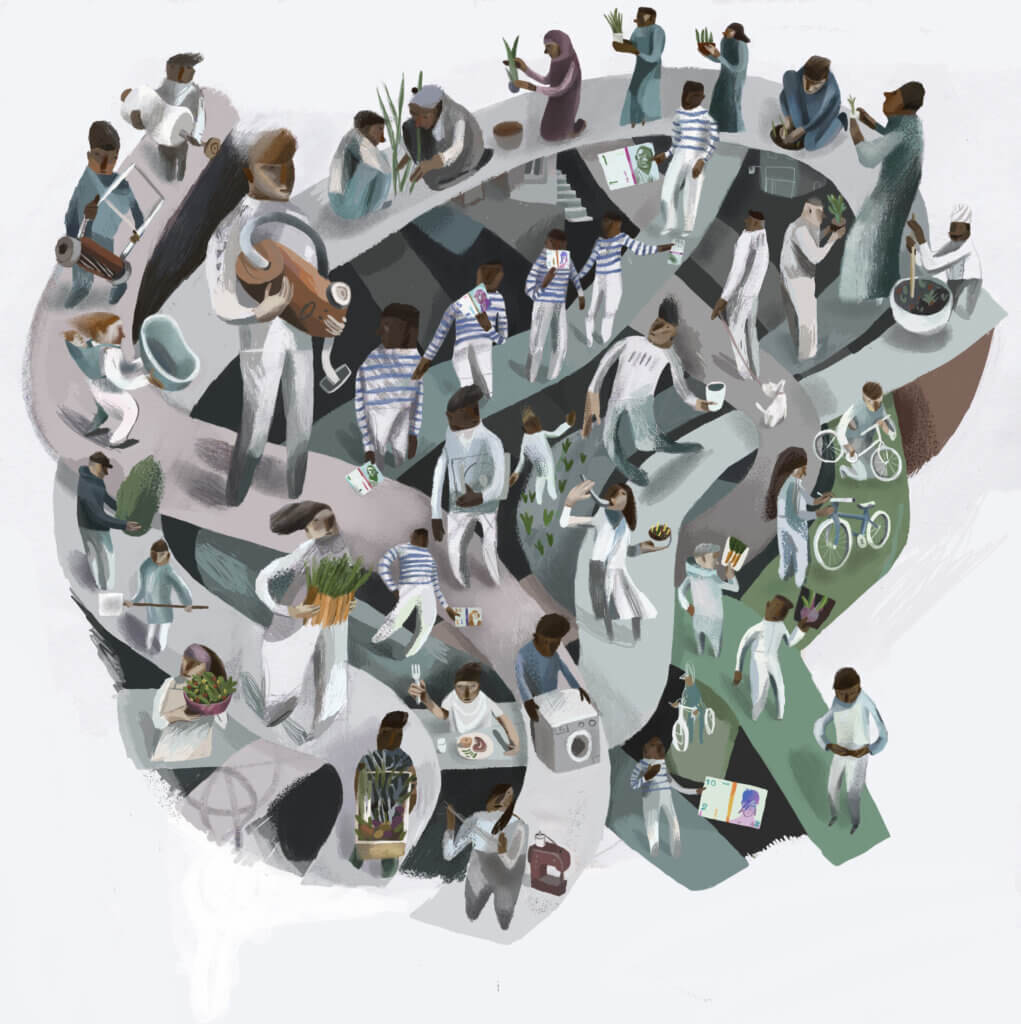 Illustration of people by Suzanne