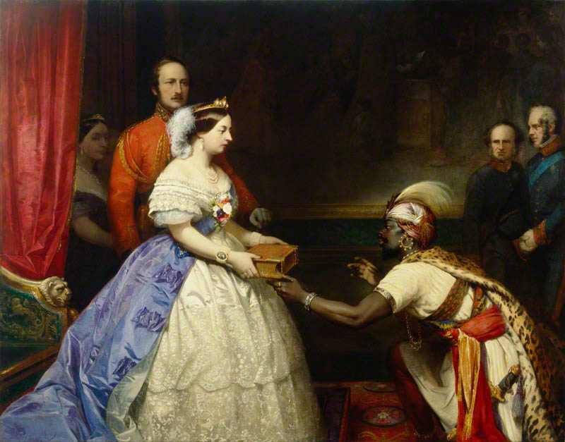 NPG 4969; 'The Secret of England's Greatness' (Queen Victoria presenting a Bible in the Audience Chamber at Windsor) by Thomas Jones Barker
