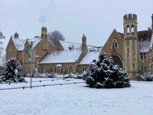 Picture of building in snow